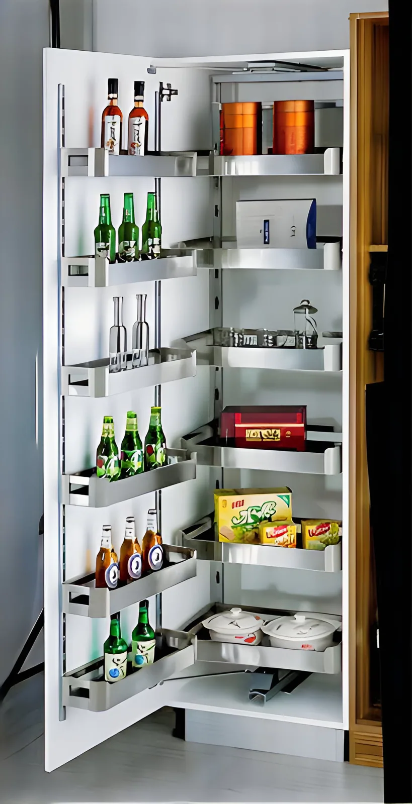 CAELEN Glass Pantry Unit (Aluminium Bidding)